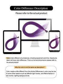 带接发工具的羽毛假发 Y2K 风格红紫蓝绿渐变色长直发假发合成羽毛接发，适合女性女孩日常派对万圣节圣诞节节日彩色假发 - 彩色 - 查看 10