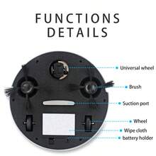 智能清洁机器人，纤薄低噪音设计 | 电池供电（强吸力）| 60 分钟运行时间（适用于宠物毛发清洁和硬地板） - 自动定向清洁，包括宠物毛发去除器配件、清洁机器人、扫地机器人、配备真空吸尘器的机器人、真空拖把清洁机器人、自清空机器人吸尘器， - 彩色 - 查看 9