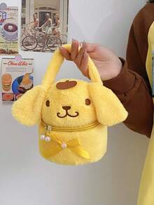 Sanrio 1pc Sanrio Cute Cartoon Cosmetic Bag, Plush Toy Doll Prize, Girlfriend Gift, Accessories, Backpack Decor, Bracelet Bag, Cosmetic Bag, Unisex Holiday Birthday Party Gift