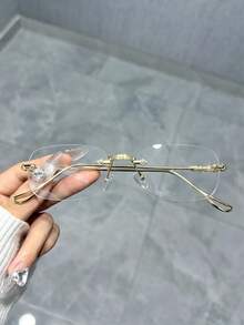 Kính kim loại không gọng cao cấp thời trang Unisex - Trong sáng - Xem 15