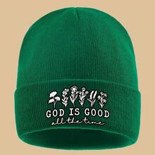 1pc "GOD IS GOOD All The Time" English And White Floral Printed Cap, Lightweight, Comfortable, Stylish, And Beautiful.A Vintage Cap For Truck Drivers, Unisex For Work And Commuting, Warm Hat For Couples, Suitable For Sports Events, Fitness - Army Green - View 11