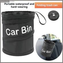 Cubo de basura plegable y multifuncional para colgar en el coche, hecho de tela Oxford doble, fácil de usar, incluye bolsa colgante, contenedor de almacenamiento en el coche, bolsa de almacenamiento en el respaldo, cubo de basura para coche de gran capacidad - Contenedor de basura conveniente y bolsa de almacenamiento en el respaldo - Accesorios para el interior del coche, compañero de viaje, regalo para hombres.