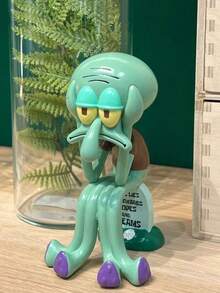 SPONGEBOB 1 件凹陷的章鱼触手下巴托装饰小雕像，可爱的章鱼角色桌面装饰，手机支架，适用于办公桌、书架、窗台、创意桌面装饰，非常适合节日、生日派对、圣诞派对，送给朋友、家人和海绵宝宝粉丝的礼物