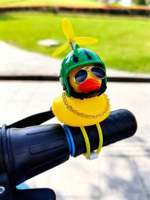 1-Pack Whimsical Rubber Duck Helmet Handlebar Accessory With Propeller And Glasses - Unique Street-Sport Bike Decoration - Fun And Quirky Gift Idea For Cyclists And Bike Enthusiasts - one-size - View 5