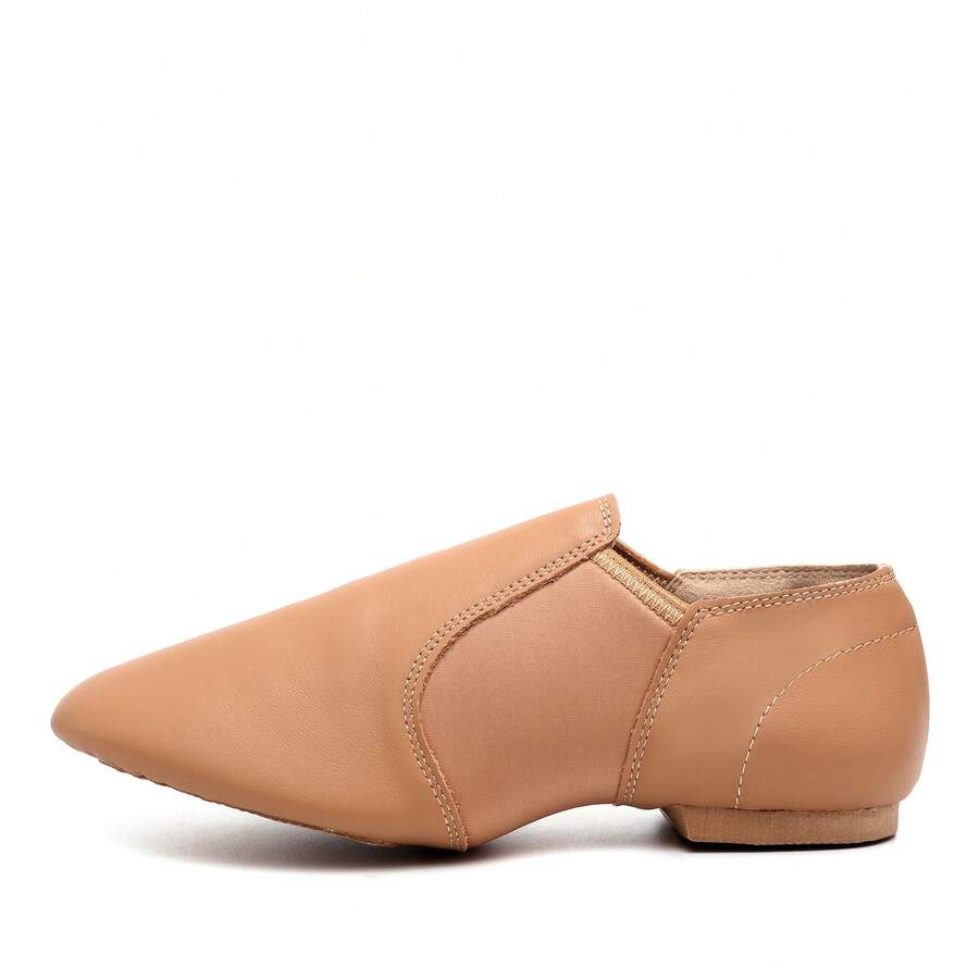 Soft Leather Jazz Shoes, Lightweight Black Flat Shoes, Ballet Shoes, Yoga Shoes, Unisex Dance Shoes - Brown - View 1