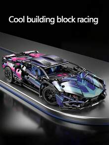 Cyberpunk Future Supercar-Original Design Mechanical Group Building Blocks Difficult Assembly Model Dream Collection Birthday Gift (No Light)