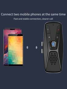 无线车载免提扬声器，带麦克风，支持车载蓝牙免提通话，自动关机和自动连接，语音助手，带夹子，500mAh电池 - 查看 4