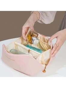 1pc Multi-Function Women'S Cosmetics Bag, Travel Portable Storage Bag, Large Capacity Cosmetics Bag, Suitable For Lipstick, Eyebrow Pencil, Water Emulsion, Perfume, Cosmetics Tools, Electronic Products Storage Makeup Bag Make Up Bag Makeup Pouch Cosmetic Bag Toiletry Bag Wash Bag Travel Essential Cruise Essentials Vacation Essentials For Men Women