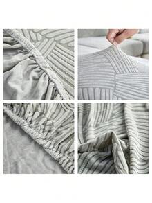 1pc Jacquard Solid Color Stretch Chair Cover, Suitable For Living Room, Dining Room, Home Use, All Seasons