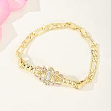 1 pieza Pulsera de la Virgen María de cobre brillante, de moda y sencilla, regalo para parejas, amigos, mejores amigos, adecuada para uso diario, festivales y oración