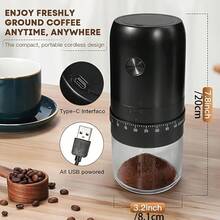 Electric Bean Grinder Small Hand Coffee Bean Grinder Portable Automatic Grinder Hand Grinding Coffee Machine Back To School