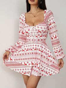 Sexy Backless Tie-Up Lantern Sleeve Dress, Elegant Pleated Jumpsuit, Suitable For Bars, Parties, Home