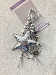 1pc Y2K Style Pink Star Bag Accessory, Made Of Chenille Material, Keychain, Can Be Used As Car Pendant. Valentine's Day Gift, Fashion Versatile, Suitable For Teenagers, Women, College Students, Teachers, White-Collar Workers, And Young Professionals. Can Be Used As Decoration, Car Pendant, Women's Keychain Pendant, Back To School Supplies, Teacher's Day Gift.