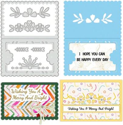 Card Holder Cutting Dies, 3D Gift Card Bag Stencils Envelope Decorative Embossing Stencils For Scrapbooking, Photo Album, Greeting Card Making, 0.8mm Thick