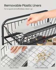 Set Of 2 Cupboard Organiser, 2-Tier Under Sink Storage Organiser With Sliding Basket Drawers, Stackable Cabinet Organiser For Kitchen, Bathroom - Black - View 6