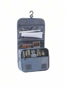 Brodark 1个大容量带挂钩化妆包，化妆品收纳袋，洗漱包，旅行必备，邮轮必备，宿舍必备 - 灰色 - 查看 2