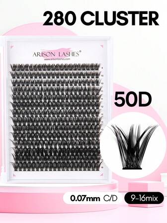 ARISON 14 Rows 280 Clusters 20D/30D/40D/50D Individual Eyelashes Reusable And Can Amplify Eyes Eyelashes Extension Supplies