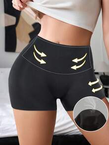 Tummy Control Shape Solid High Waist Shortie For Women Breathable Compression Panties With Anti Grip Comfortable Snug Fit Antiexposure Norollwaistband Shorts Body Shaping Underwear Snug Fit Shorts Pants