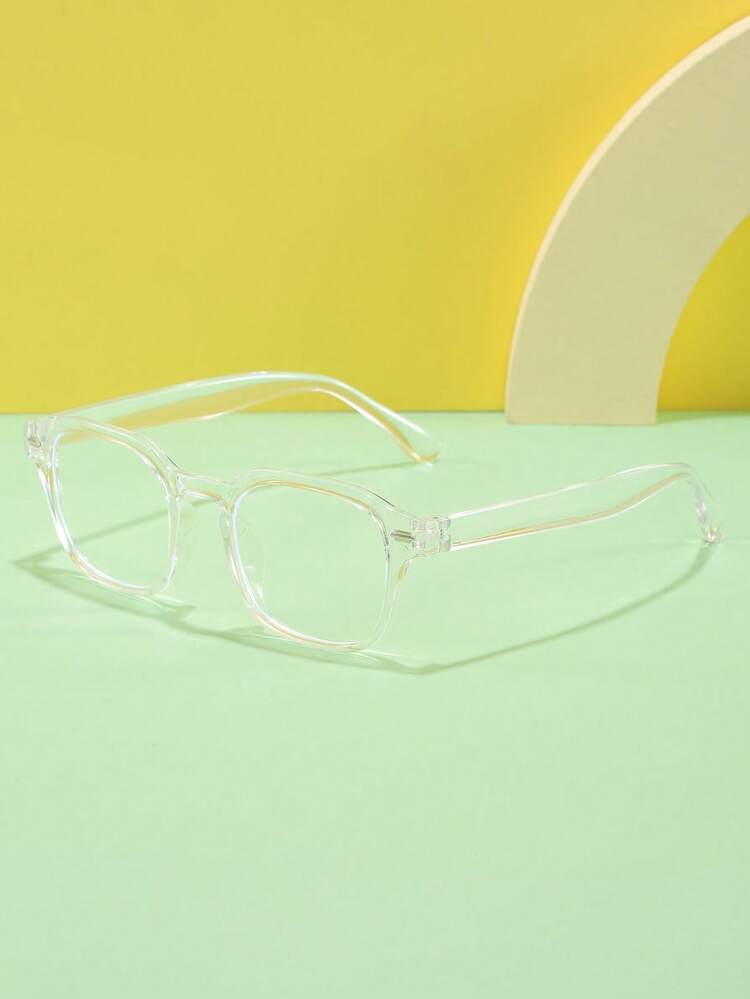 1 Pair Unisex & Kids Square Photochromic Glasses - Casual Rivet Square Glasses - Blue Light Blocking Glasses For Using Electronic Devices, Outdoor Vacation - Multicolor - View 5