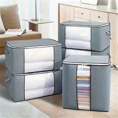 1pc Household Tool Storage Bag, Wardrobe Closet Blanket Storage Bag, Large Capacity Movable Luggage Packing Bag