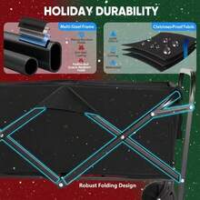 Portable Heavy Duty Wagon Cart – Foldable Collapsible Utility Cart With All-Terrain Wheels For Beach, Shopping & Sports (Black) - 黑色 - 查看 4