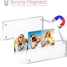 Vowcarol Photo Booth Frame 2x6 Picture Frame, Clear Acrylic Frame, Strong Magnetic 2x6 Acrylic Picture Frames, Free Standing Desktop Display- 1 Pack - 白色 - 查看 6