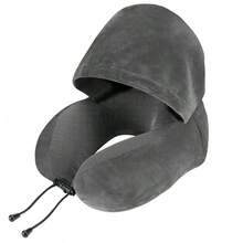 Almohada de cuello en forma de U ajustable con capucha - Hecha de poliéster, lavable a máquina, disponible en varios colores, adecuada para viajes en coche y actividades al aire libre, soporte de cuello portátil, también adecuada para avión y uso doméstico, de suavidad media, cómoda y que se adapta al cuello, almohada de viaje, accesorio de viaje en coche, diseño de moda, tela duradera, almohada de soporte de cuello | Diseño ergonómico | Almohada, almohada de viaje - Multicolor - Ver 13