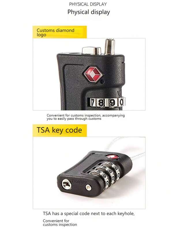 Candado de combinación aprobado por la TSA para equipaje, maleta, mochila - Aprobado por la de los aeropuertos de alta velocidad, Europa y EE. UU. - Candado antirrobo para equipaje facturado