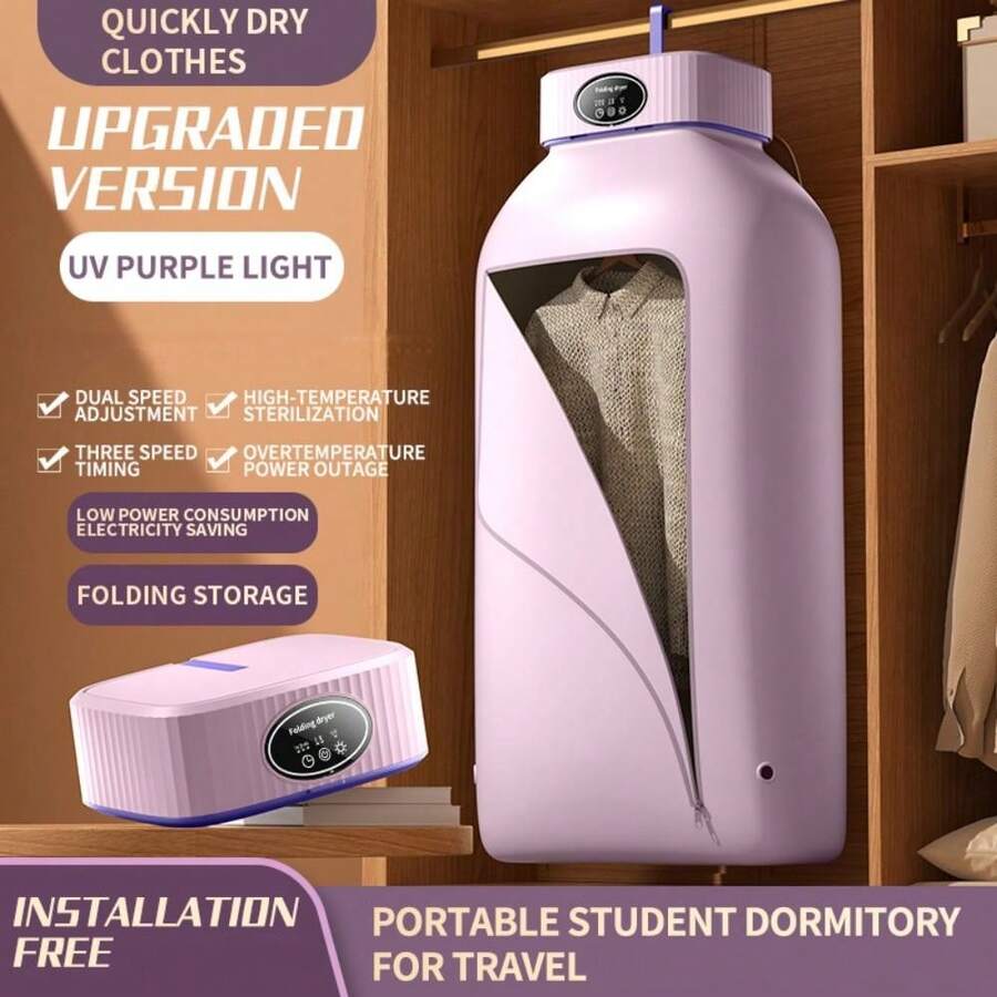 Portable Clothing Dryer, Mini Dryer With Timing Function - A Compact And Convenient Drying Solution Suitable For Apartments, Dormitories And RVS - A Fast And Easy-To-Use Small Dryer With Drying Bags, Suitable For Delicate Clothing And Underwear