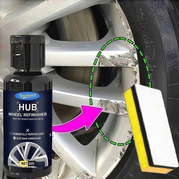Zestaw 2 szt. do naprawy rys na felgach samochodowych. Rozwiązuje problemy z rysami, rdzą i blaknięciem! Zawiera pastę polerską do felg i gąbkę polerską. Zestaw do czyszczenia rys na felgach samochodowych.