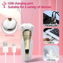 專業女性電動除毛器，USB充電，LED燈，多功能美容除毛器，多用途除毛器 & 修剪器，節日禮物，給女友/好朋友的派對禮物 - 彩色 - 查看 6