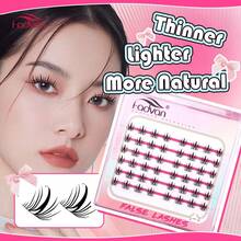 FADVAN New Comic Cluster Lashes One-Piece Eyelash Extensions Cat Eye Rabbit Eye Fawn Eye Natural Premade Fans - Black - View 14