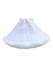 1 件女式多色洛丽塔衬裙，蓬松蕾丝棉花糖云朵设计半身裙，柔软薄纱带蝴蝶结，适合婚礼、派对、角色扮演、舞蹈表演 - 多色 - 查看 25