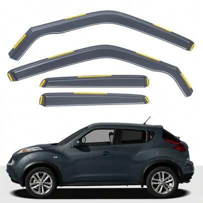 GEARZAAR Wind Deflectors For Nissan Juke 2010-2019 5-Door SUV 4pcs Set Tinted Wind Visors