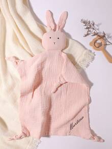 1pc Customized Embroidered Name Rabbit Lovey Blanket, Soft & Cute, Great Baby Gift For Boys & Girls