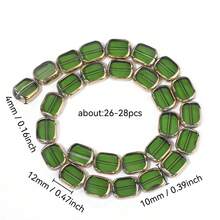 10x12mm Rectangle Glass Beads 1strand For Bracelet Necklace Beading Strung Accessories