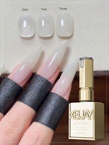 XEIJAYI 1瓶15毫升冰透明乳白色指甲油，半永久指甲凝胶，可卸除UV/LED指甲油，美甲用品，美甲设计，DIY装饰，家庭沙龙礼品，女士美甲 - 白色 - 查看 4