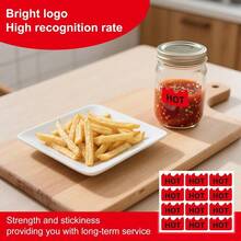 POJHK  600pcs Waterproof Hot Stickers, PVC Material, Fluorescent Red Fire Shape Labels For Supermarkets, Restaurants, And Stores 2 X 1.2 Inch - 紅3 - 查看 5
