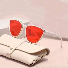 Women's And Unisex Gold-Edged Fashion Glasses - Lightweight Frame, Elegant For Daily And Formal Wear In Beige/Pink, Comes With Protective Case - Ideal Birthday/Anniversary Gift,  Design, High-Quality Lenses, Brand - 白色 - 查看 2
