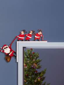 1pc Santa Claus Elk Door Frame Hanging, Fireplace Table Corner Decoration, Suitable For Wedding Birthday Party Holiday Decorations, Christmas Party Christmas Atmosphere Decoration Props, Christmas Decorations, Christmas Gift, Christmas Decor, Room Decor, Home Decor Winter Christmas Decorations Home Christmas Gifts Christmas Decor