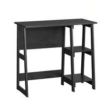 Quick Assembly Desk, Black Finish - True Black Oak - View 3
