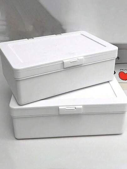 1pc White Photo Card Storage Box For Ins Photo Card Holder, Photocard Sleeves Organizer Case, Idol Photo Collection Box, Durable Card Keeper For School Supplies, Portable And Compact Desk Organizer, Scratch-Resistant, Space-Saving Design For Travel, Gift Idea For Collectors And Fans, Back To School Essential, Ideal For Photos, Cards, Stickers, And Small Memorabilia Display, Durable Finish, Easy Cleanup, Premium Feel.