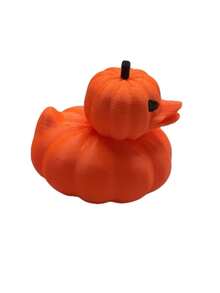 1pc Orange Pumpkin Shaped Halloween Duck Ornament, Halloween Decorative Accent, Resin Tabletop Figurine Gift Home Decor Fall Decor Room Decor