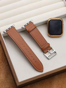 Huastonband 適用於 錶帶與手錶保護殼，PC 硬質材料白色框架、水鑽玫瑰金框架，附螢幕保護膜，一體式防撞防刮手錶保護殼，配錶帶 41mm 42mm 44mm 45mm 46mm 49mm，智慧手錶配件腕帶，男女款 SE/S11/S10/S9/S8/S7/S6/S5/S4，夏季女款配件，海灘派對活動舞會度假禮物，畢業季返校季 - 棕色 - 查看 3