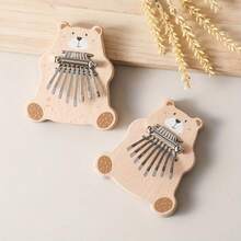 1pc Wooden Bear Squeeze Toy, Cute Children's Finger Puzzle Toy, Parent-Child Game, Christmas/Birthday Gift - Multicolor - View 5