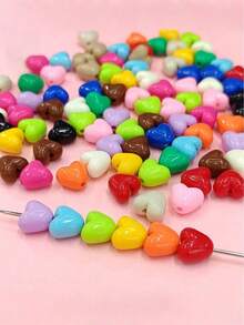 Fashion Acrylic Heart Beads, Red Heart DIY Beads For DIY Accessories, Loose Red Heart Beads, Bracelet Decor, Jewelry Making Supplies, Suitable For Making Jewelry, Earrings, Necklaces, Phone Charms, Bracelets, Anklets, And Other Craft Decorations, Ideal For Making New Year, Christmas, Valentine's Day Gifts, Bracelet Decor, Bracelet Beads, Beads For Jewelry Making