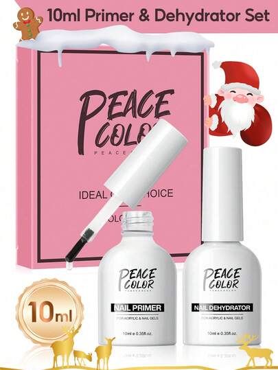 peacecolor Set primer și deshidrator pentru unghii 2/3/4 buc 10 ml/15 ml, ulei pentru cuticule și bază superioară pentru ojă gel, îngrijire unghii mai puternice, accesorii manichiură pentru începători, salon de acasă, utilizare DIY