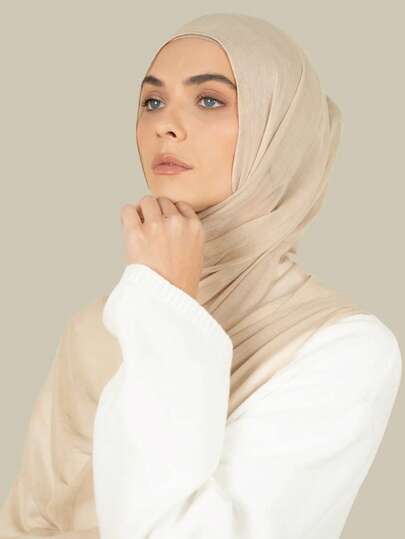 1 pieza Bufanda de gasa suave y sólida para la vida diaria y casual de las mujeres, Hijab, Navidad