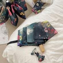 8根伞骨加固可爱猫咪印花伞，两用防风遮阳伞，适合户外旅行 - 彩色 - 查看 4