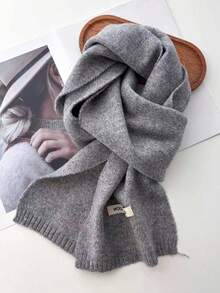 Korean Knitted Scarf Solid Color Double-Edged Imitation Cashmere Thick Warm Shawl Scarf Wraps For Women Men For Dress
